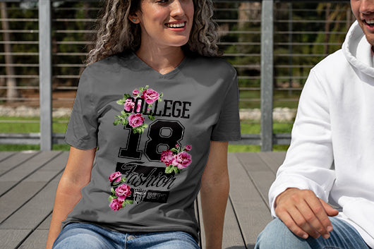 Women's Printed V-neck T-shirt