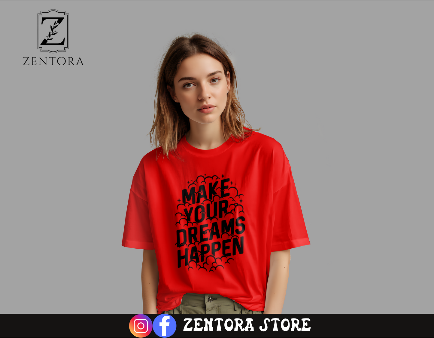 Printed Oversized Drop-Shoulder T-shirt