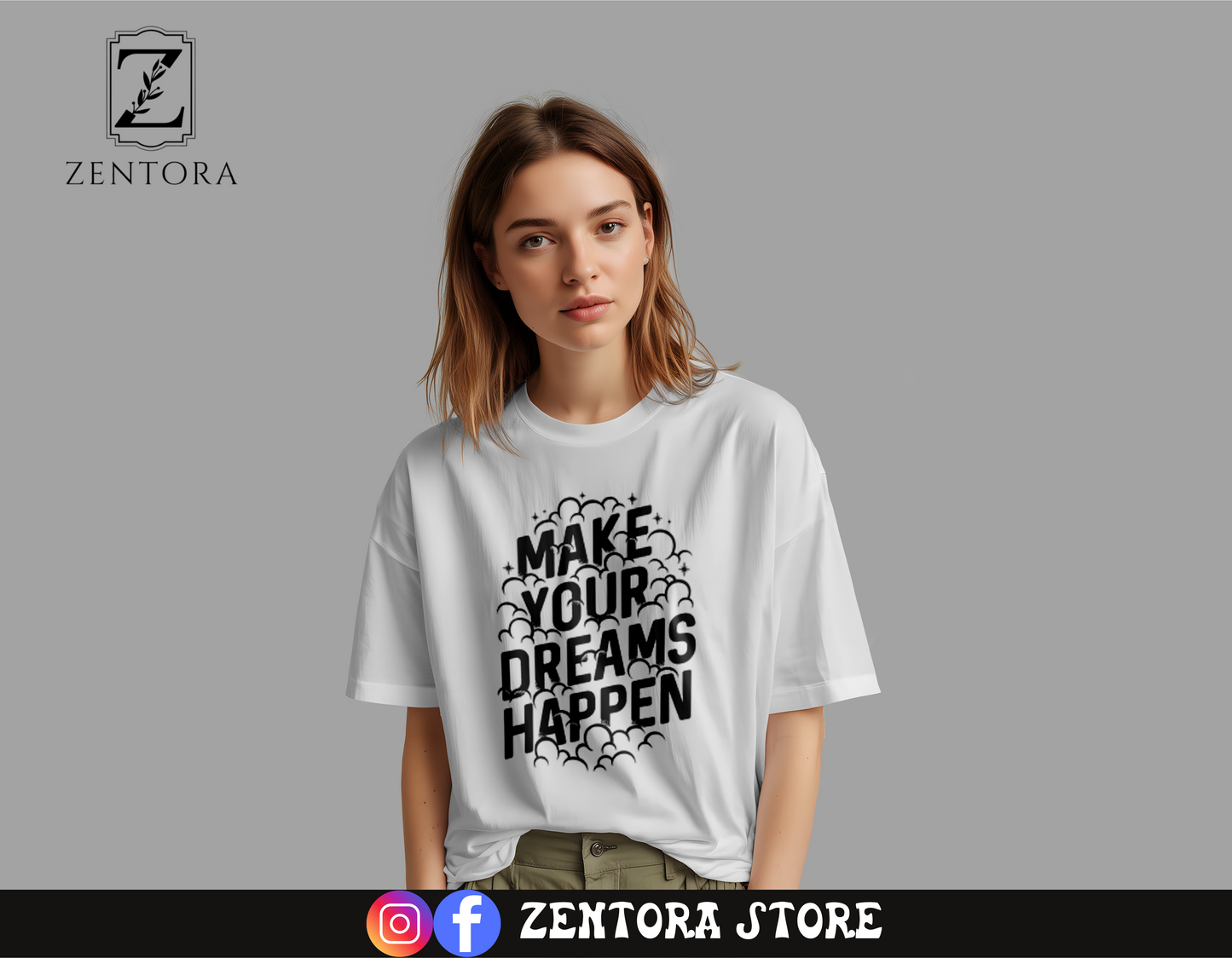 Printed Oversized Drop-Shoulder T-shirt